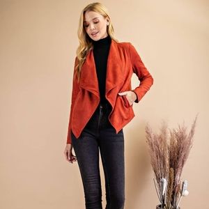 Suede Waterfall Blazer Jacket *NEW WITH TAGS*